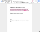 OER Action Planning Worksheet.