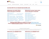 Secondary One Curriculum - Mathematics Vision Project