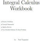 Integral Calculus Workbook