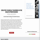 Creative Clinical Teaching in the Health Professions