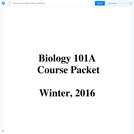 Biology 101A Lab Packet