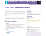 CS Discoveries 2019-2020: Data and Society Lesson 5.3: ASCII and Binary Representation