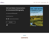 Soil and Water Conservation: An Annotated Bibliography