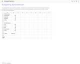 Budgeting Spreadsheet