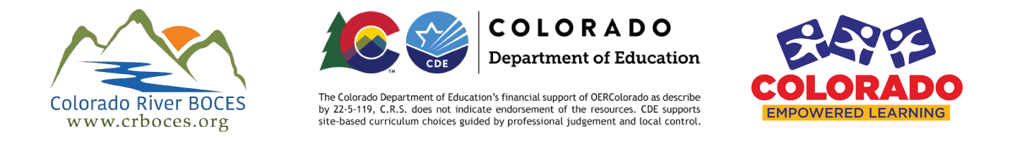 CRBOCES, CDE, CEL Supporter Logos