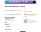 CS Discoveries 2019-2020: Interactive Animations and Games Lesson 3.12: Conditionals and User Input